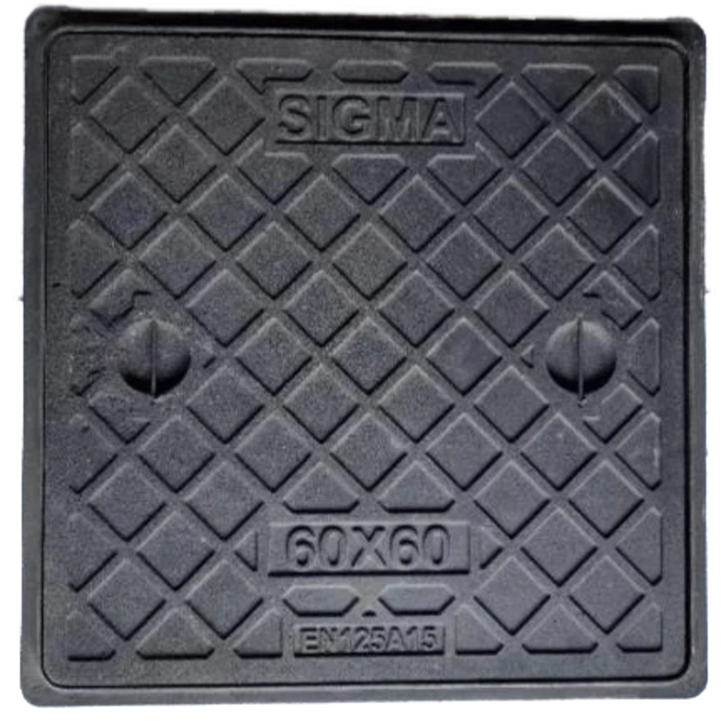 KING MANHOLE COVER METAL HEAVY DUTY BLACK 60X60