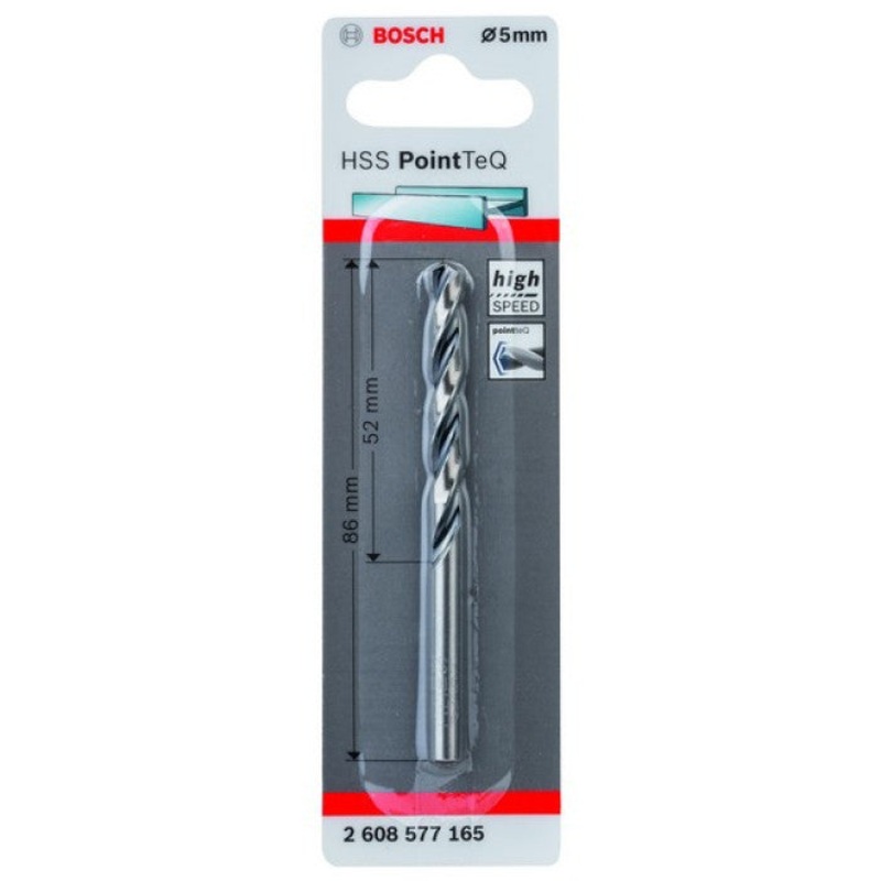 BOSCH DRILL BIT HSS POINT Q 5.0MM 2608577165