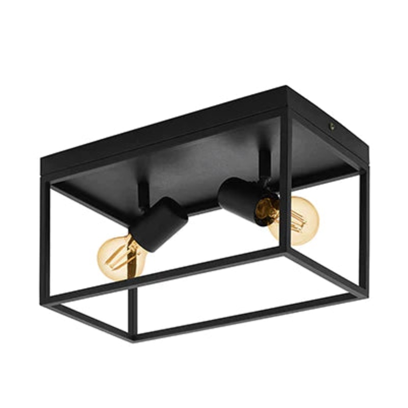 EUROLUX CEILING LIGHT SILENTINA 2 LIGHT BLACK C689 360MM