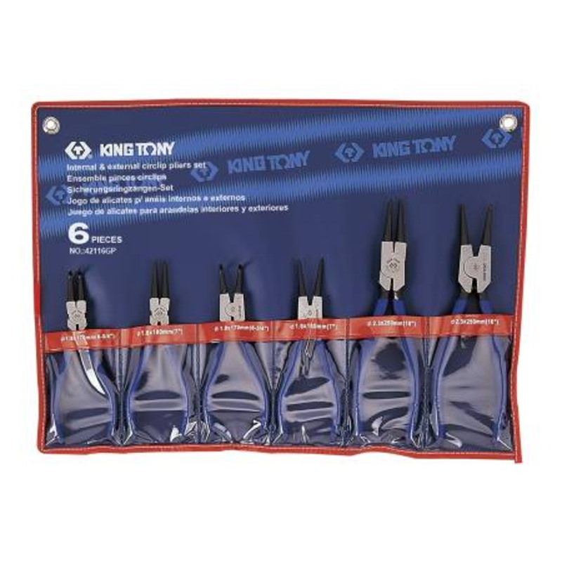 KING TONY PLIERS CIRCLIP SET 6PCS 42116GP