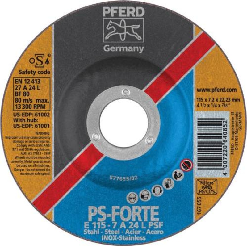 PFERD GRINDING DISC PS FORTE 4-1/2