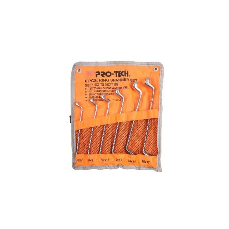 PROTECH SPANNER DOUBLE RING END SET 6PCS 6MM-17MM