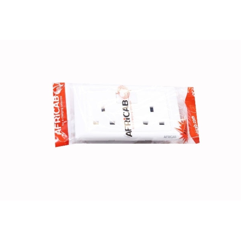AFRICAB SOCKET OUTLET DOUBLE PVC 13A EL8613SD