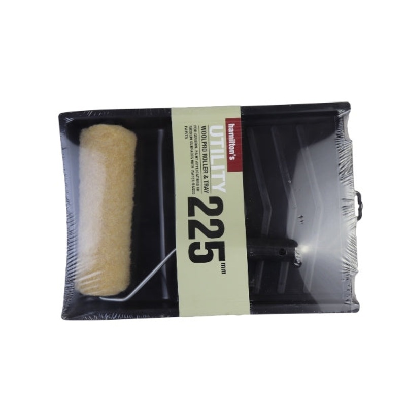 HAMILTON PAINT ROLLER TRAY SET WOOLPRO 225MM 7110