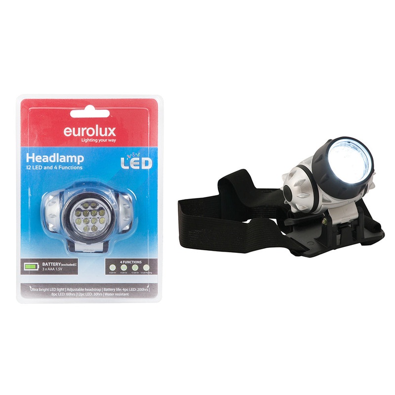 EUROLUX LED HEAD LAMP 10+2 BATTERY OPERATED – BATTERIES NOT INCLUDED H99BP