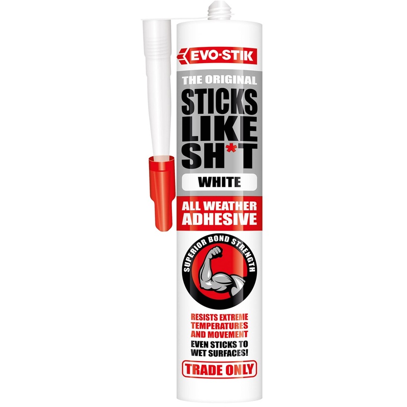 EVOSTIK STICKS LIKE SHXT SILICONE WHITE 290G