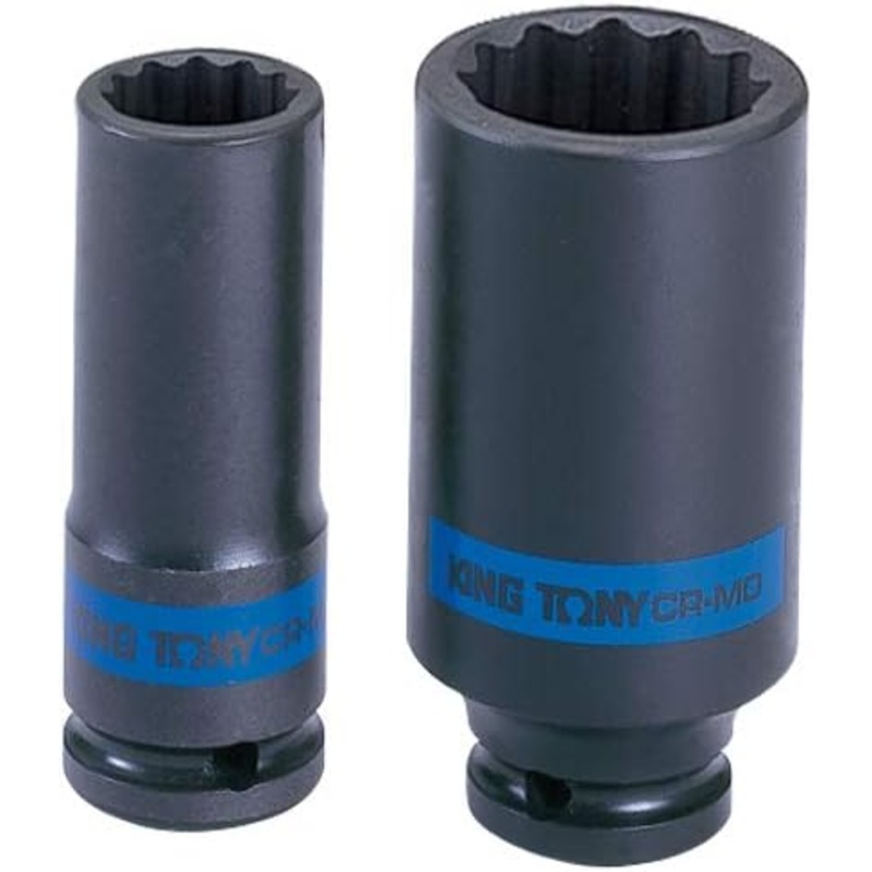 KING TONY IMPACT STANDARD SOCKET DRIVE BLACK 1/2 14MM