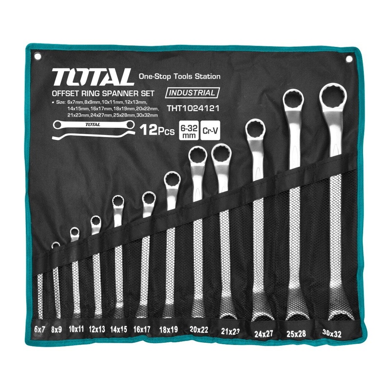 TOTAL RING SPANNER SET OFFSET 12PCS 6-32MM THT1024121