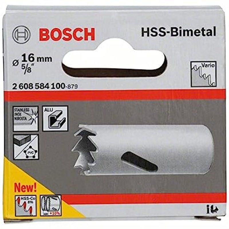 BOSCH HOLESAW BI METAL GREY 16MM 2608584100