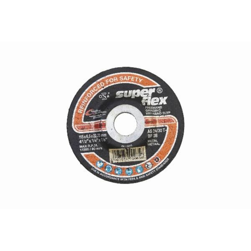 SUPER FLEX GRINDING DISC STEEL PROFESSIONAL 230X7.2X22.23 AS30R BF32 T27