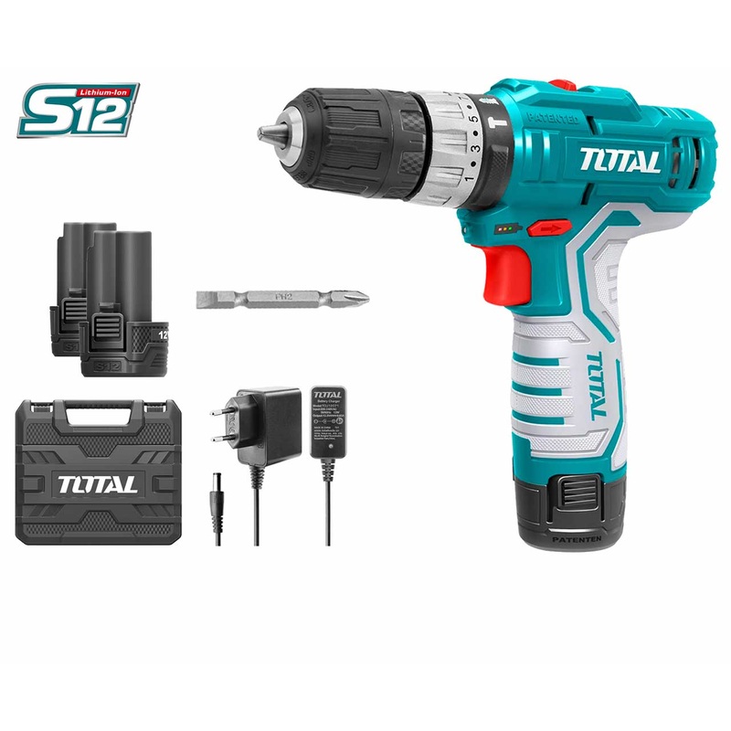 TOTAL IMPACT DRILL LITHIUM-ION 0-400/0-1500RPM 20NM TIDLI1232