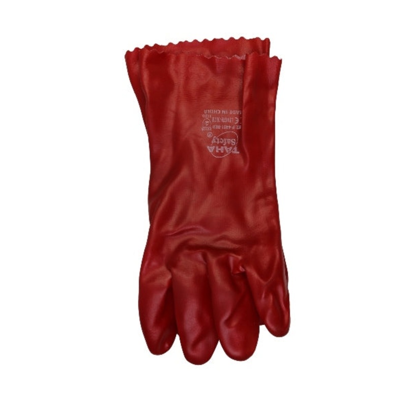 GLOVES PVC RED 30CM