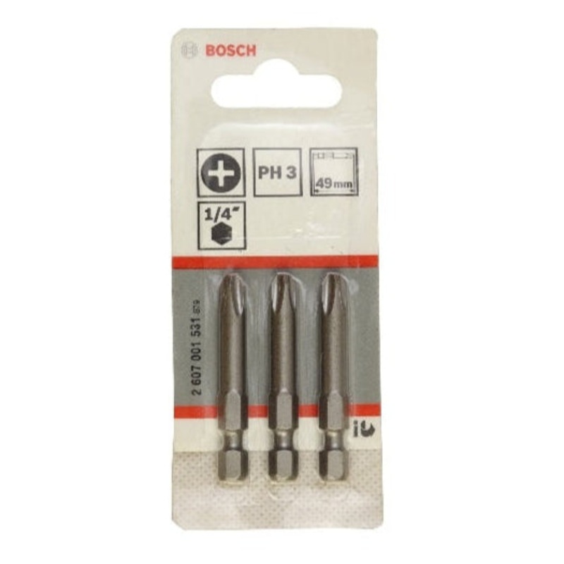 BOSCH SCREWDRIVER BIT SET 3PCS PH1X25MM 001508