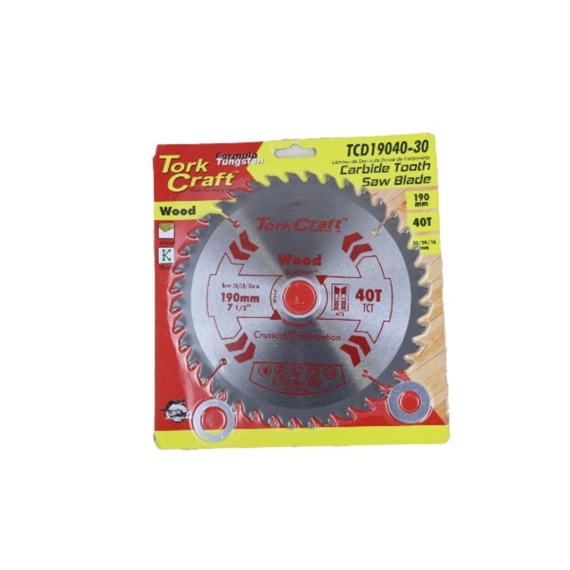 TORK CRAFT BLADE CONTRACTOR CIRCULAR SAW TUNGSTEN 190X40T 30/20/16 TCD19040-30
