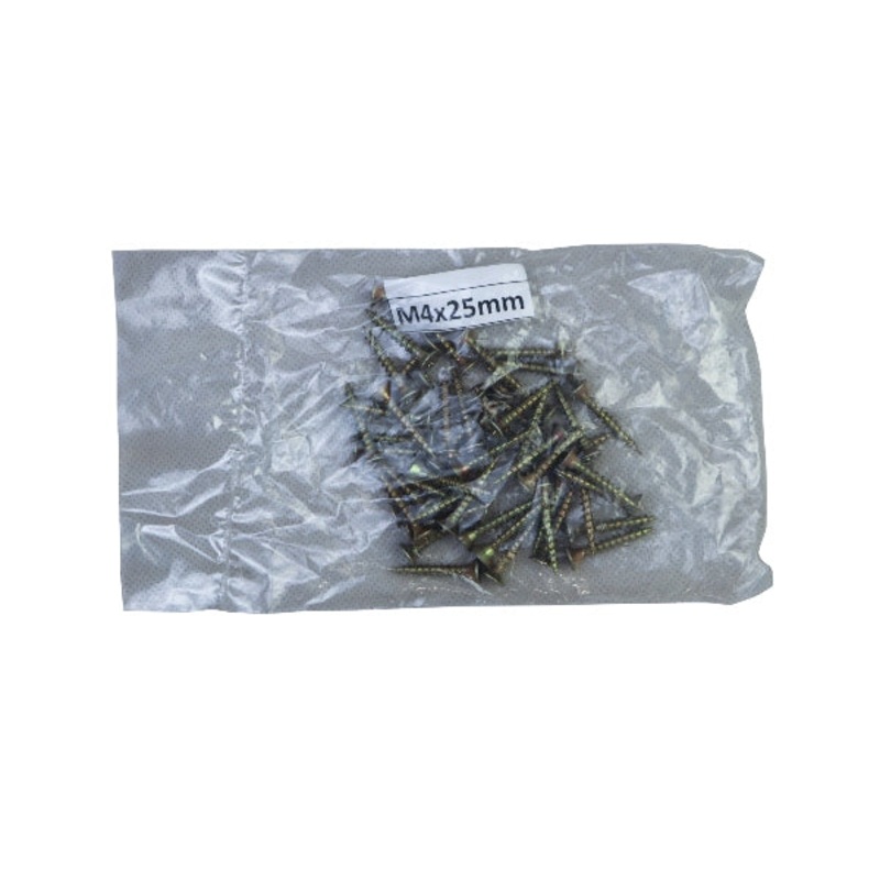SCREW CHIP BOARD BRASS M4X25MM (PK / 50)