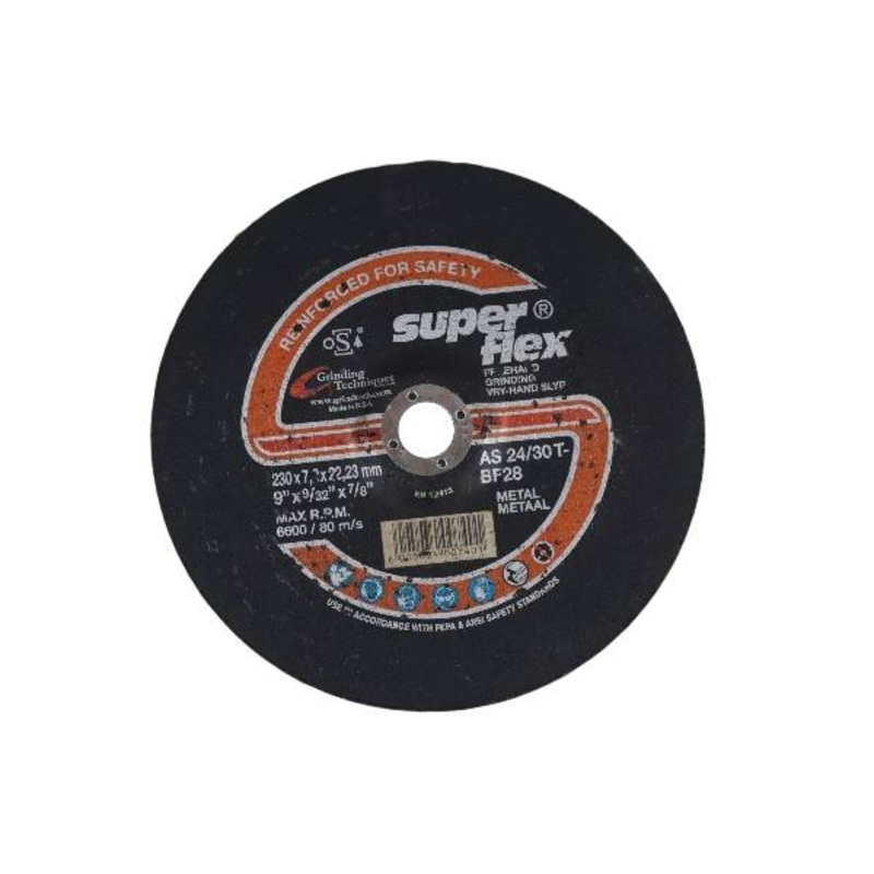 SUPER FLEX GRINDING DISC STEEL 230X7.2X22.23 AS24/30T BF28 T27