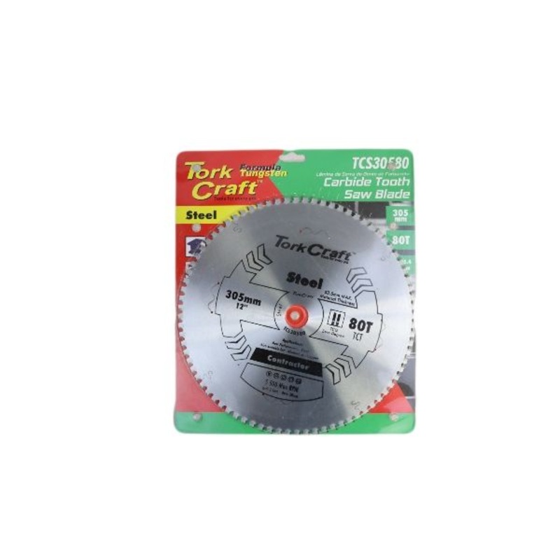 TORK CRAFT BLADE STEEL CUTTING TUNGSTEN CARBIDE TIPS 305X80T 30MM-TCS30580
