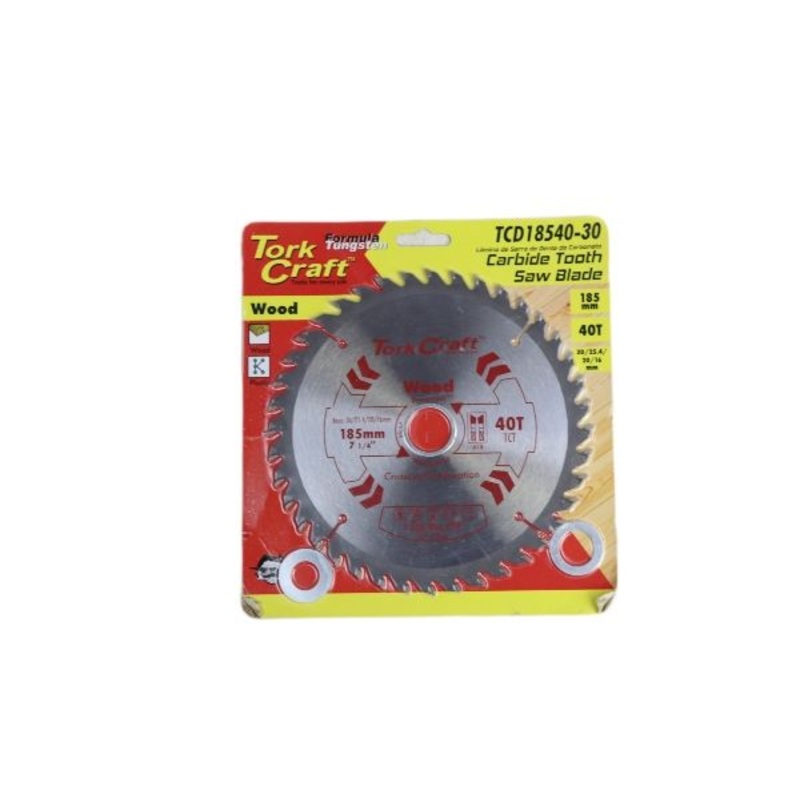 TORK CRAFT BLADE TUNGSTEN CARBIDE TIPS 185X40T 30/20/16/1 GENERAL PURPOSE COMBINATION-TCD18540-30 TC