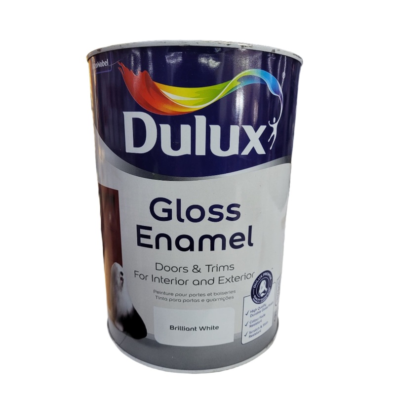 DULUX BRILLIANT GLOSS ENAMEL WHITE 5L 5147242