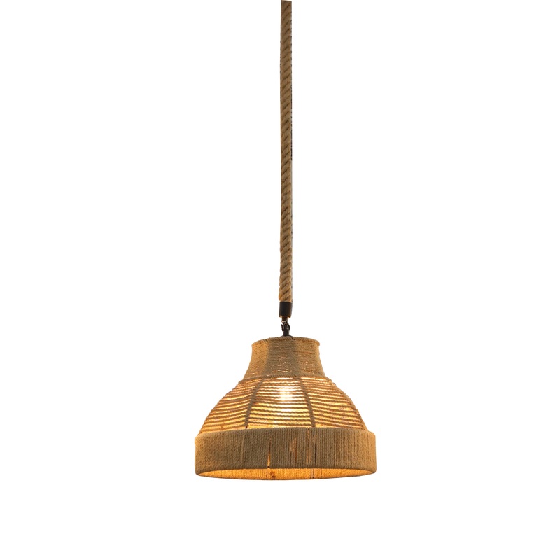OUBO PENDANT LAMP IRON + HEMP ROPE HC-6504-3