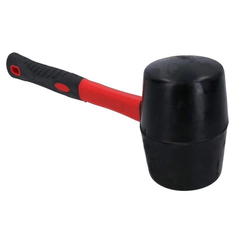 DECA RUBBER MALLET FIBER HANDLE BLACK + RED 32OZ