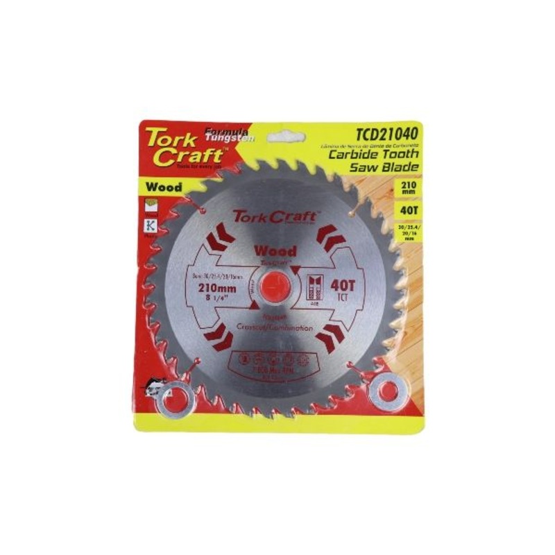 TORK CRAFT BLADE TUNGSTEN CARBIDE TIPS 210X40T 30/1/20/16 GENERAL PURPOSE COMBINATION-TCD21040 TC