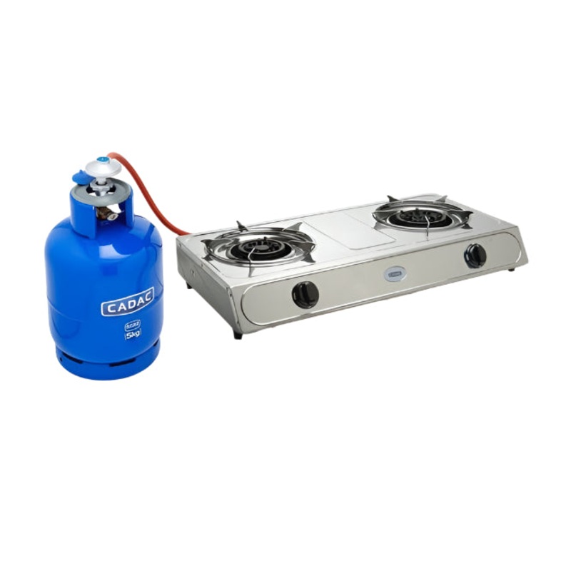 CADAC GAS STOVE 2 PLATE + 5KG CYLINDER COMBO