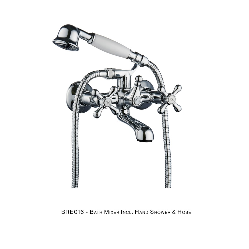 H&C BATH MIXER COMPLETE BREO WITH CRADLE AND HANDLE BRE016