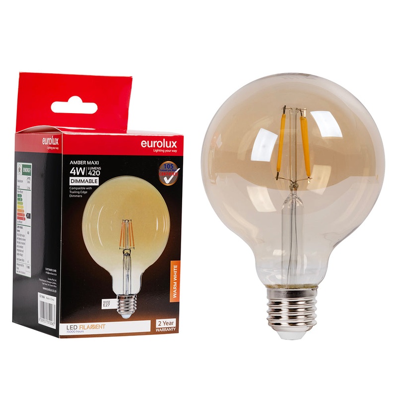 EUROLUX MINI MAXI GLOBE FILAMENT AMBER 4W G95 G1196A
