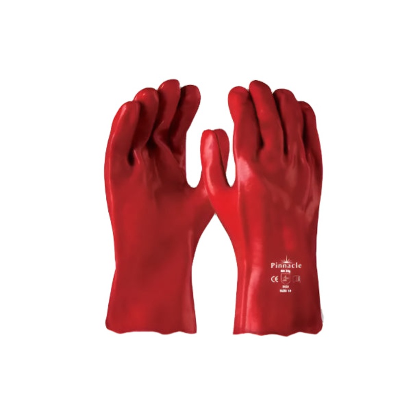 PINNACLE GLOVES OPEN CUFF PVC RED 40CM TEC007229
