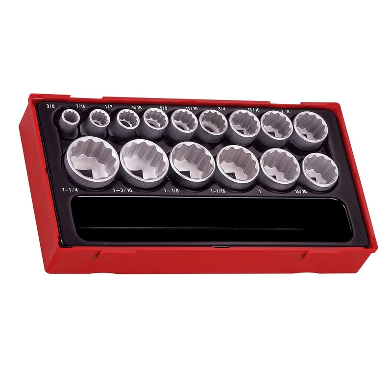 Teng Tools TT1215AF 15 Piece 1/2 Drive Imperial Socket Set