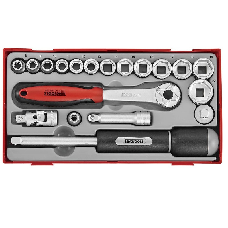 Teng Tools TT3819 19 Piece 3/8 Drive Socket Set