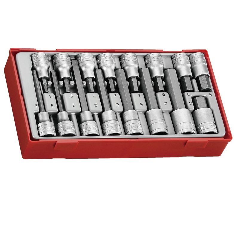 Teng Tools TTHEX16 16Pc 1/2Dr Hex Bits Socket Set
