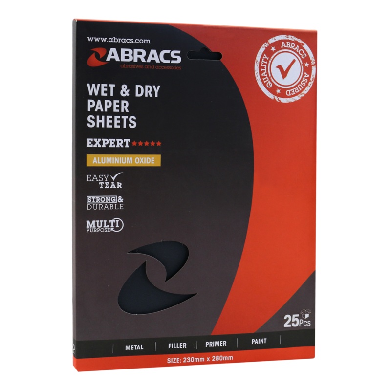 Abracs Wet & Dry Paper, 1200 Grit – Pack of 25
