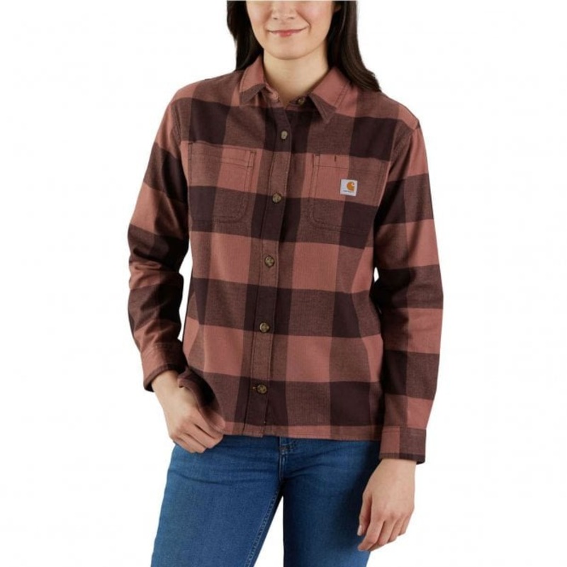 Carhartt 105574 Women’s Relaxed Fit Midweight Flannel Shirt, Blackberry