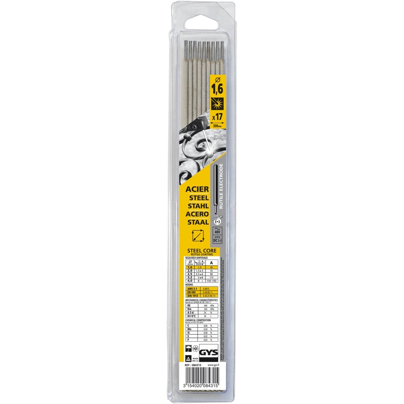 GYS 084315 17 Rutile Electrodes – Steel – 1.6 (Blister)