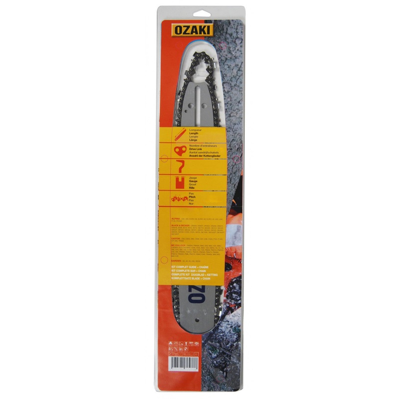Ozaki 16 Chainsaw Bar & Chain Combo .325” .063” 1.6mm