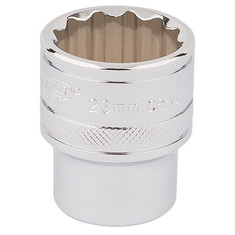 Draper 33370 1/2 Square Drive Hi-Torq- 12 Point Socket (23mm)