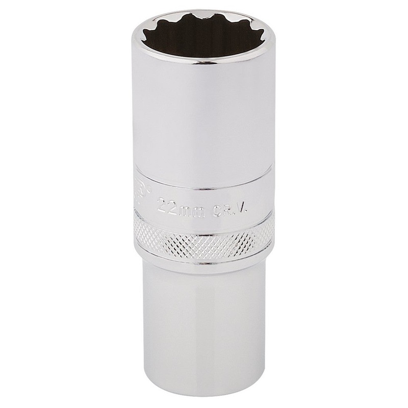 Draper 33788 1/2 Square Drive Hi-Torq- 12 Point Deep Socket (22mm)