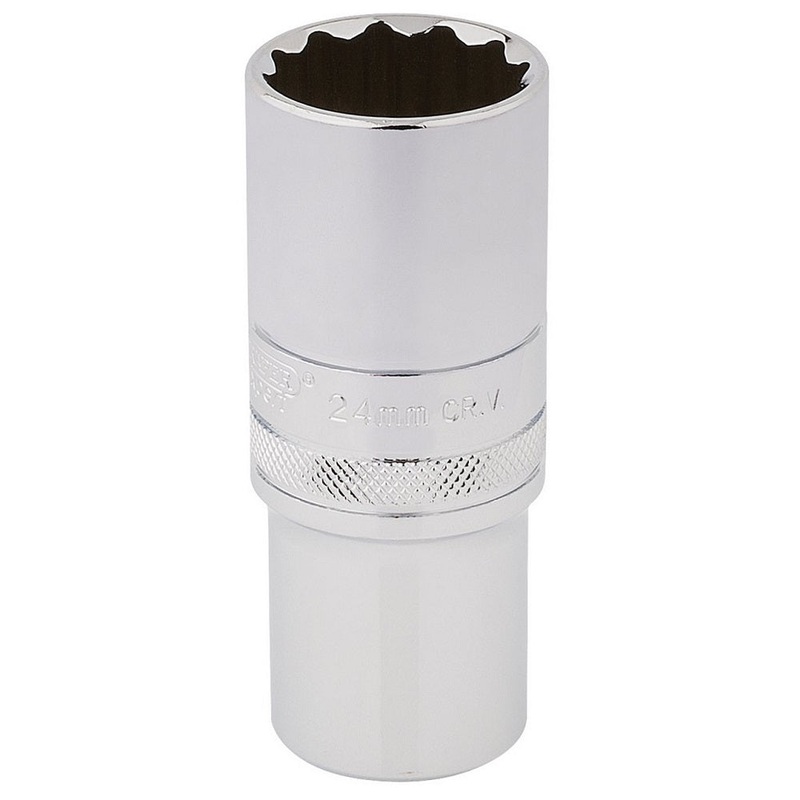 Draper 33802 1/2 Square Drive Hi-Torq- 12 Point Deep Socket (24mm)