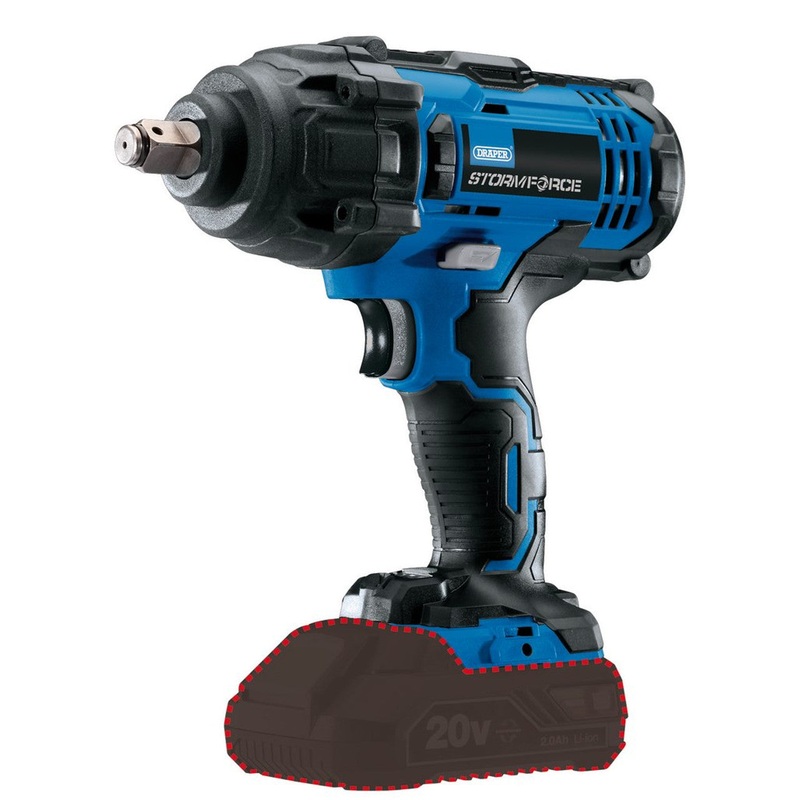 Draper 89518 Storm Force 20V 1/2 Mid-Torque Impact Wrench, Body Only (400Nm)