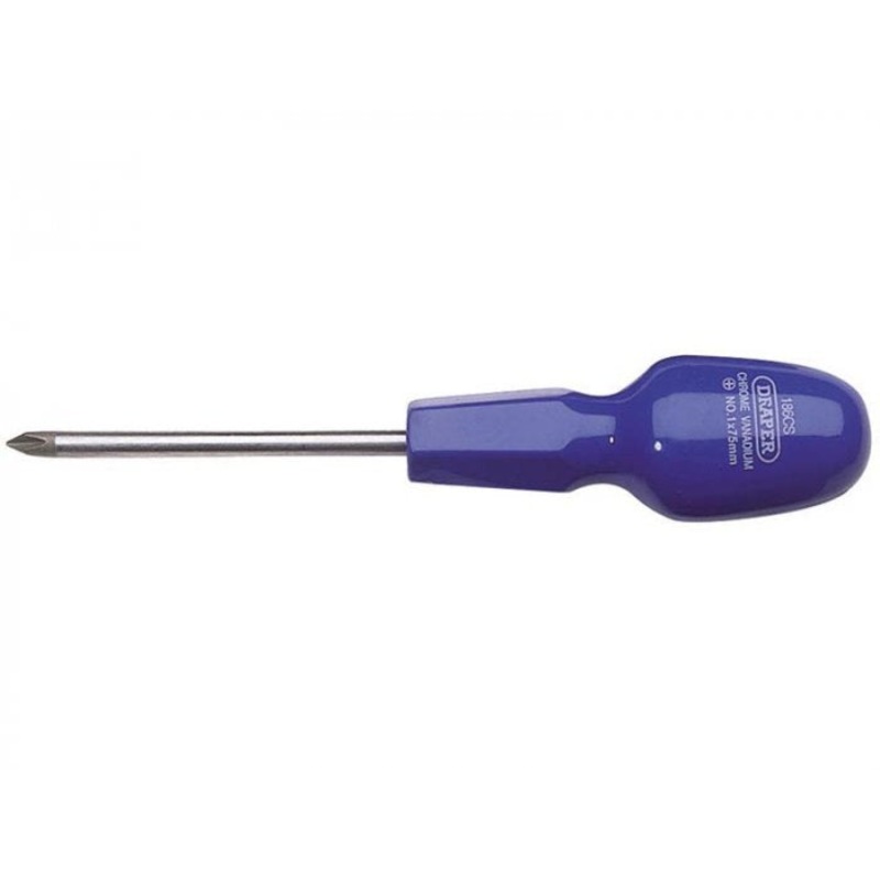 Draper 19504 Cross Slot Cabinet Pattern Screwdriver, No.1 x 75mm