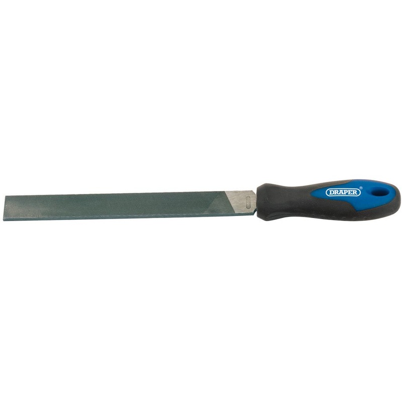 Draper 44953 Soft Grip Engineer’s Hand File and Handle, 200mm