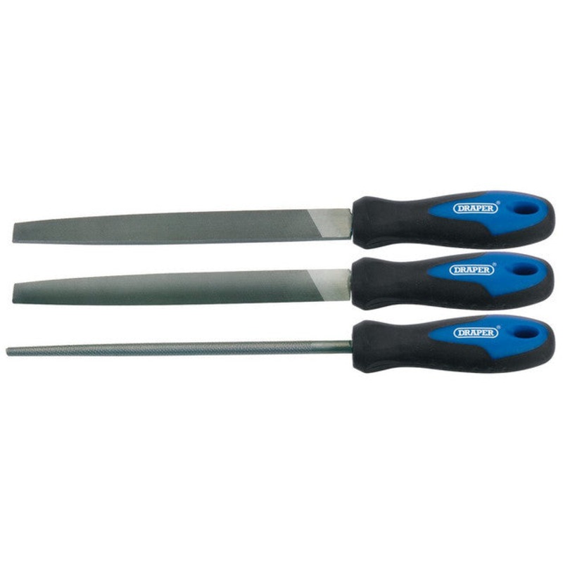 Draper 44963 Soft Grip Engineer’s File Set, 200mm (3 Piece)