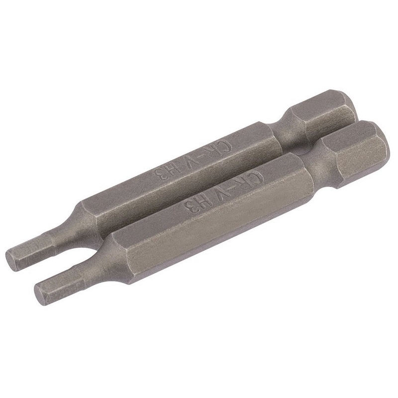 Draper 64253 Hexagonal Insert Bit, 3mm, 1/4 Hex, 50mm Long (Pack of 2)