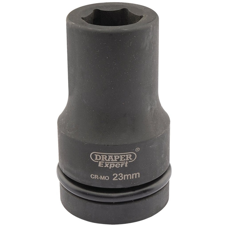Draper 05138 Expert HI-TORQ 6 Point Deep Impact Socket, 1 Sq. Dr., 23mm