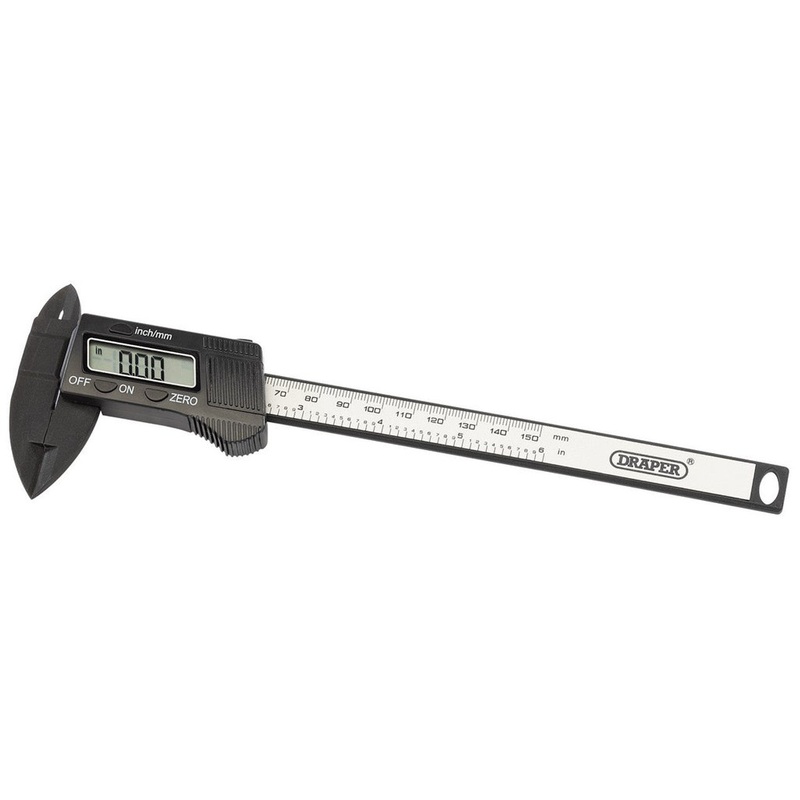Draper 24816 Carbon Fibre Digital Caliper Gauge, 150mm or 6