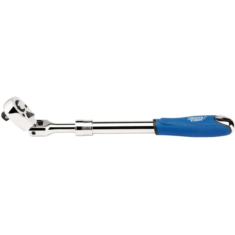 Draper 26817 Flexible Head Extending Reversible Ratchet, 1/2 Sq. Dr., 72 Tooth