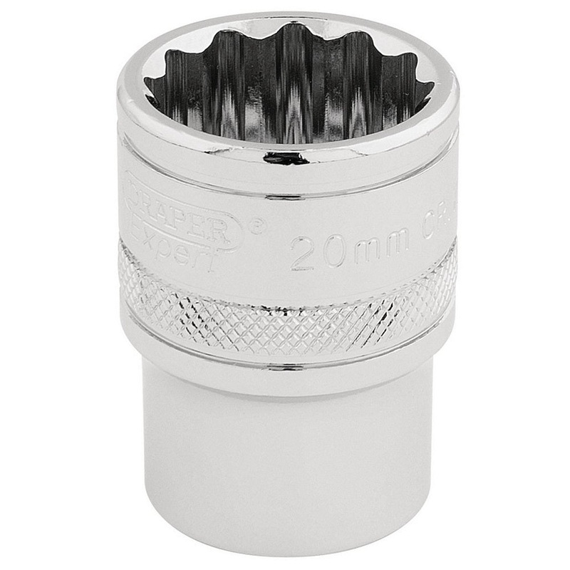 Draper 33289 HI-TORQ 12 Point Socket, 1/2 Sq. Dr., 20mm