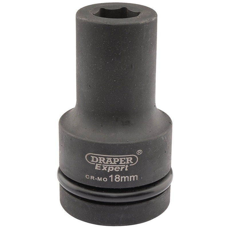 Draper 05133 Expert HI-TORQ 6 Point Deep Impact Socket, 1 Sq. Dr., 18mm